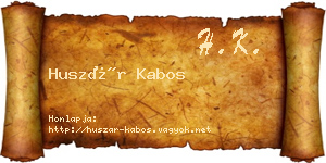 Huszár Kabos névjegykártya